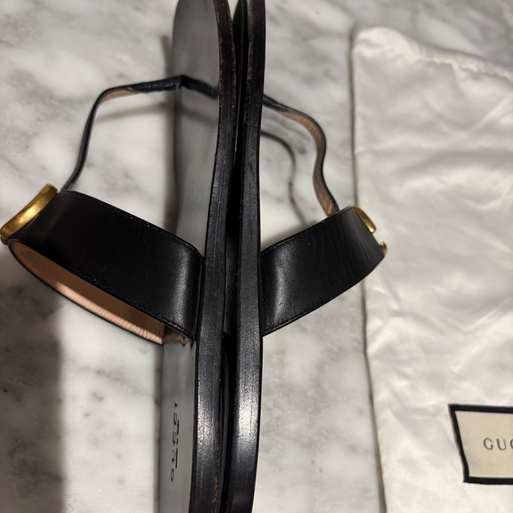 Gucci marmont gold double G t-strap sandal size 10 (41) - Picture 6 of 8